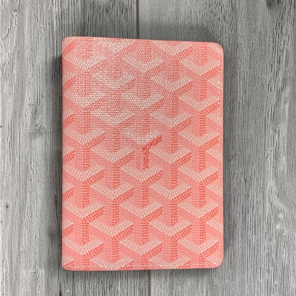 Goyard Handbags - Goyard Pink Embossed Leather Passport Holder